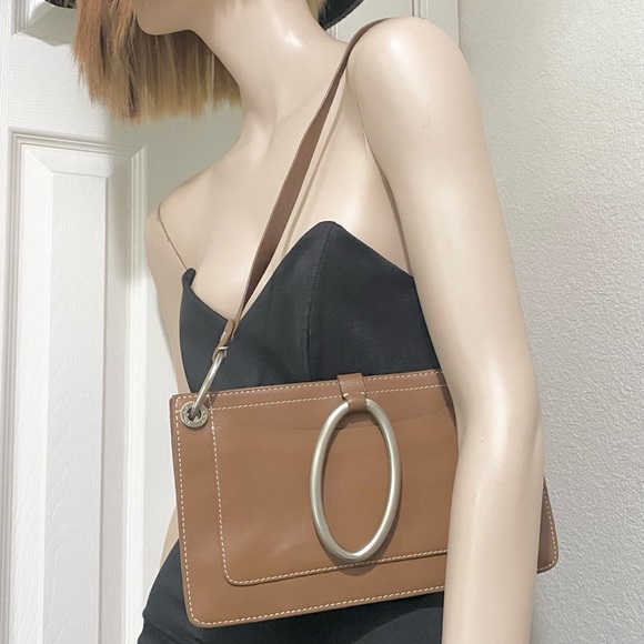 Vintage DKNY Y2K Tan Leather Shoulder Bag - Picture 5 of 16